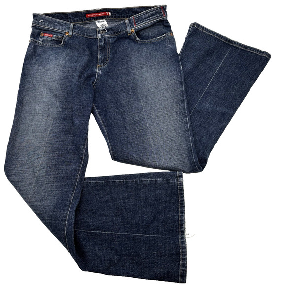 2001 Guess Stretch Denim Dark Wash Mid Rise Bootcut Jeans 32x30" Made in Mexico - Picture 1 of 16